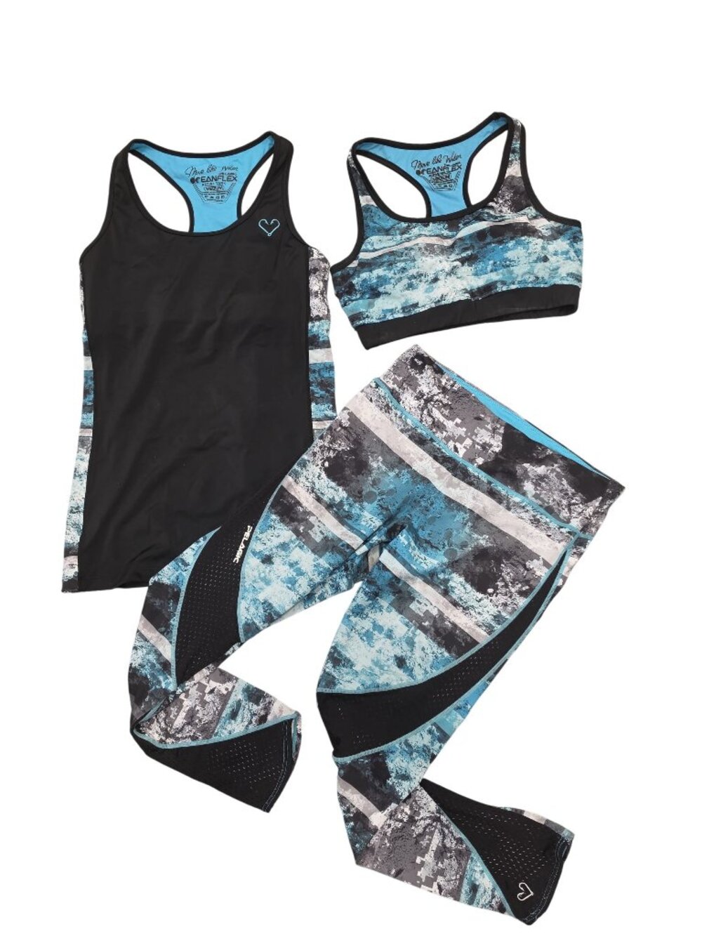 Pelagic OceanFlex Womens Activewear Set Tank Top sport Bra leggings Size S